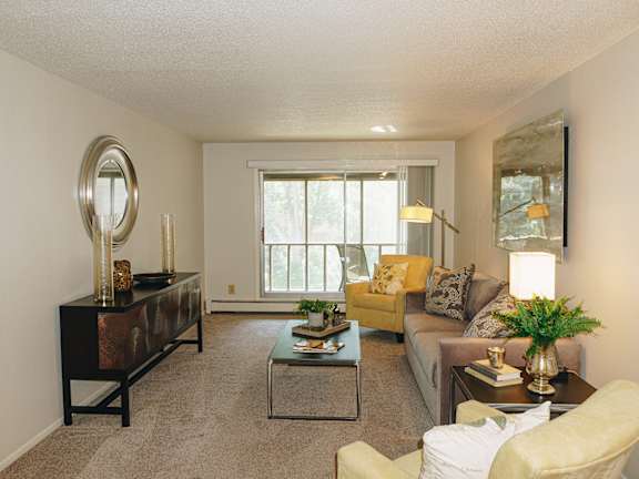 Impressive Living Room at Miramonte Lodge, Milwaukie at Astor Place of Edina Apartments , Minnesota