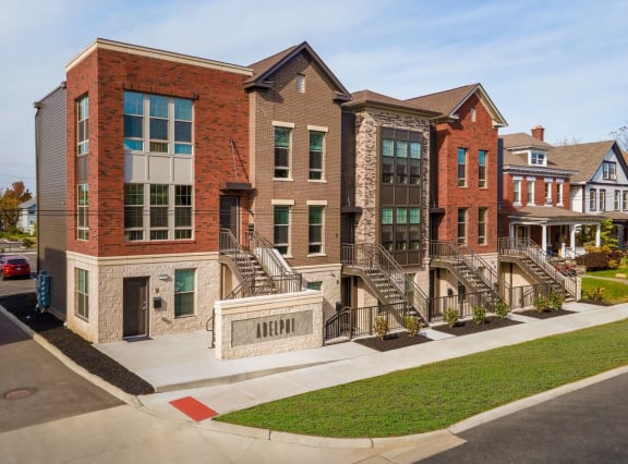 Townhomes Exterior at Adelphi Quarter, Columbus, 43203