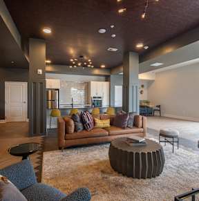 A room with a ceiling fan and a window with blinds.at Hawthorne Pointe, Bondurant, 50035