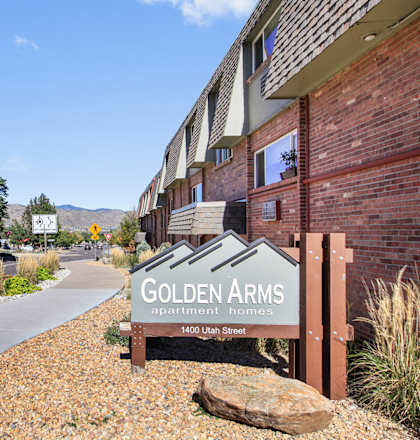 Entry Signage at Golden Arms Apartments, Colorado