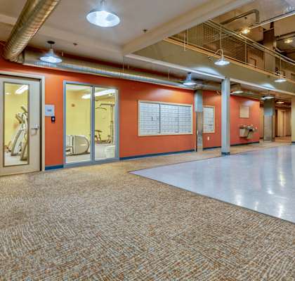 View of the gym from the main room