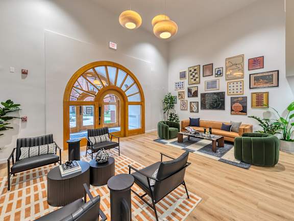 Impressive Living Room at Oak Park City, Illinois