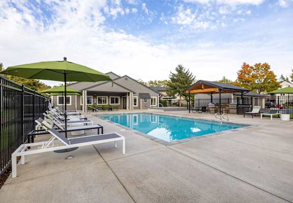 the swimming pool at our apartments