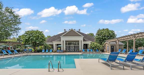 take a dip in the resort style pool at villas at houston levee west apartments