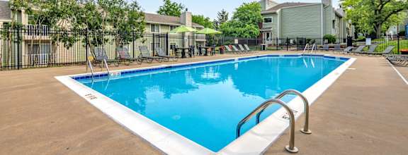 A large outdoor swimming pool at Winding Hills Apartments, Davenport, IA