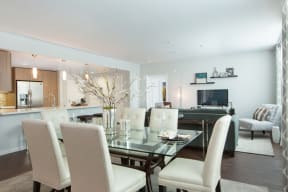 Dining and living area at Nineteen800, Cupertino, California