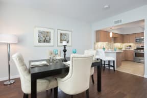 Dining and kitchen area at Nineteen800, Cupertino, CA, 95014