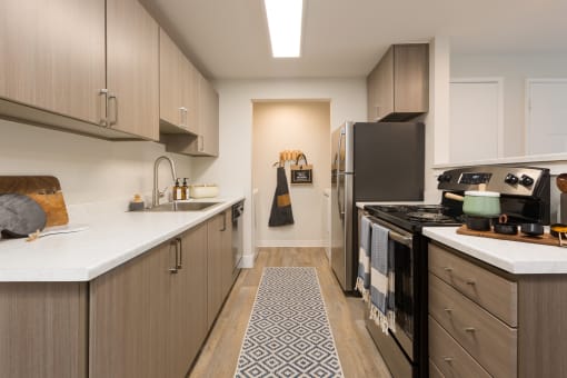 a kitchen in a 555 waverly unit