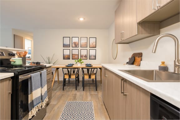 Kitchen and dining area at Brookside 112, Vancouver