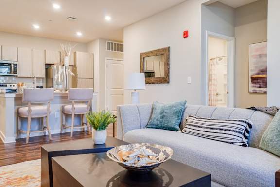 Living Area With Kitchen at Watermark at Urban Blu, Florida, 32407