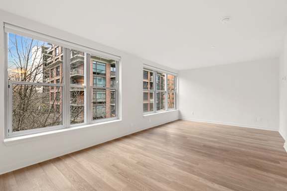 Large Glass windows in room at AVIA on Pike Street, Seattle