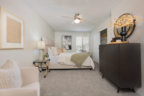 our apartments offer a bedroom with a king sized bed