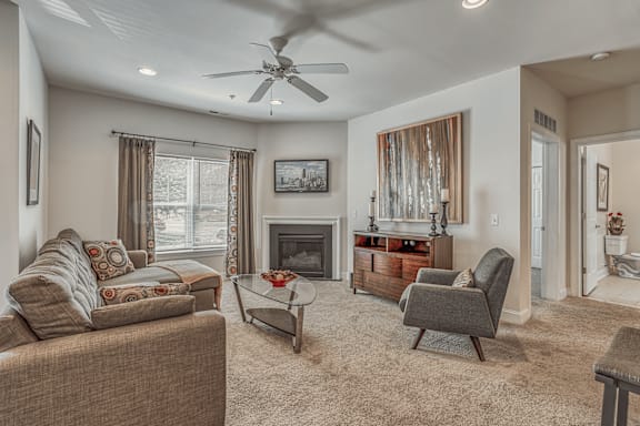 Model 2 Bedroom Living Room at Trexler Park West in Allentown, PA