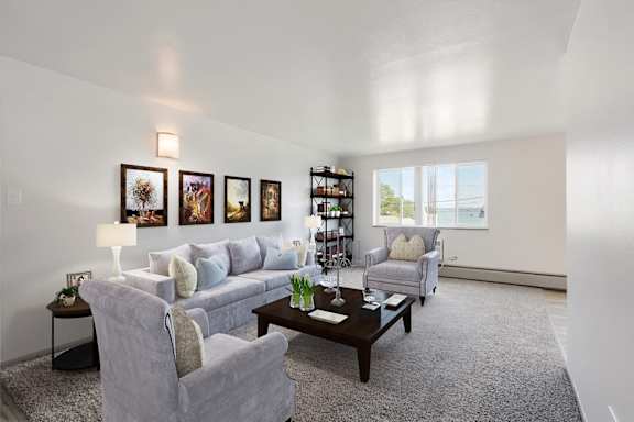 Carpeted Living Room at Stratford Plaza South, Colorado