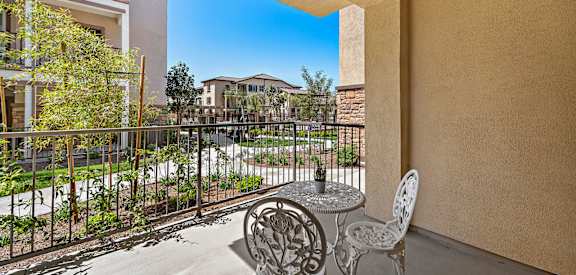 Patio at Levante Apartment Homes in Fontana, CA