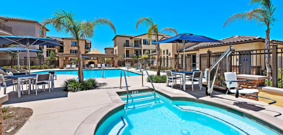 Pool & Spa at Levante Apartment Homes in Fontana, CA