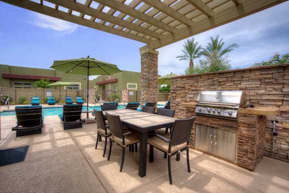 Community Ramada & Propane BBQ Grills at Palm Valley Villas in Goodyear, AZ