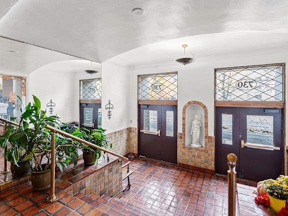 Clubroom with seating area at The Lafayette, Portland, 97205
