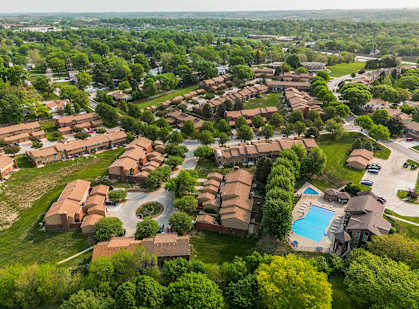 an aerial view of country estates apartments in Omaha, Nebraska