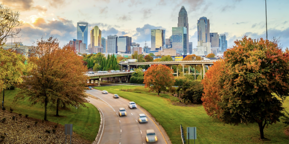a view of the columbus skyline