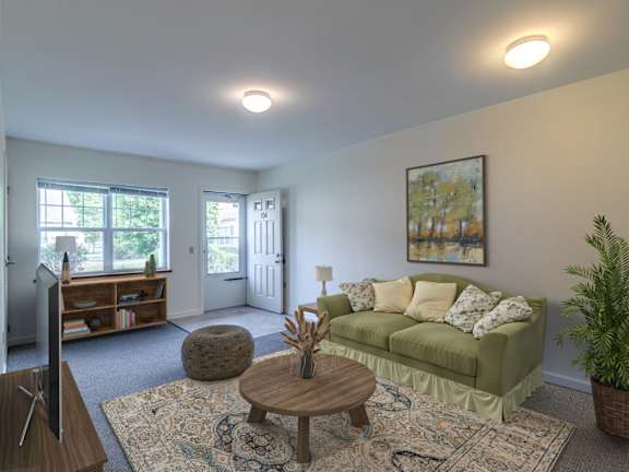 Living Room at The Birches at Saugerties Apartments, Saugerties, NY, 12477