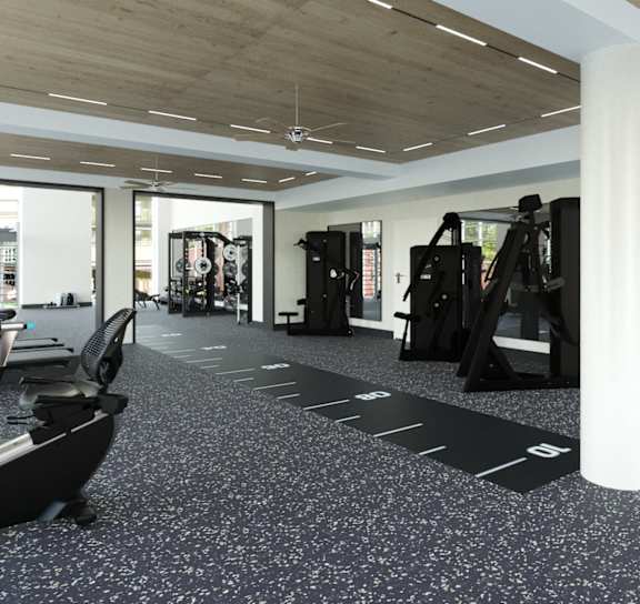 a piece of exercise equipment in a gym