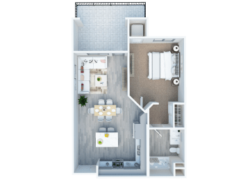 2 bed 2 bath Satsuma floorplan at The Venue at Orange, California, 92373