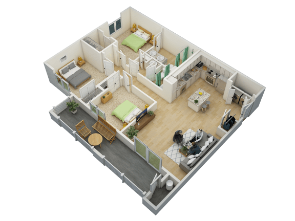 a floor plan of a home with a bedroom and a living room