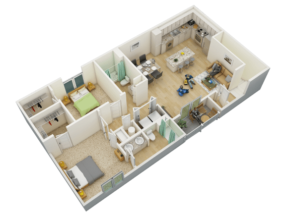a floor plan of a home with a bedroom and a living room