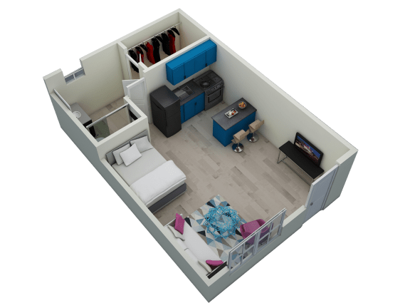 chic studio apartment