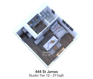 444 St James tier 12 floor plan