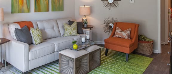 Living Room With Sofa at Reserve at Bridford, Greensboro, NC