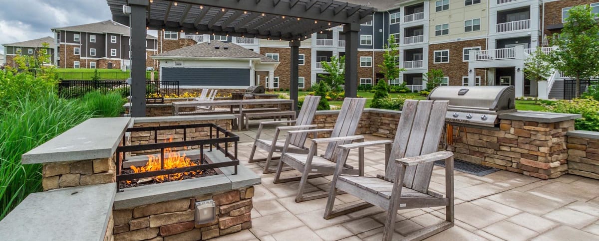 The Haven at Atwater Village outdoor firepit area - Malvern, PA