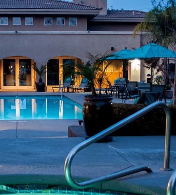 Evening Pool and Spa view 