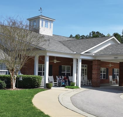 Assisted Care Facility Entrance at Spring Arbor of Apex in Apex, NC