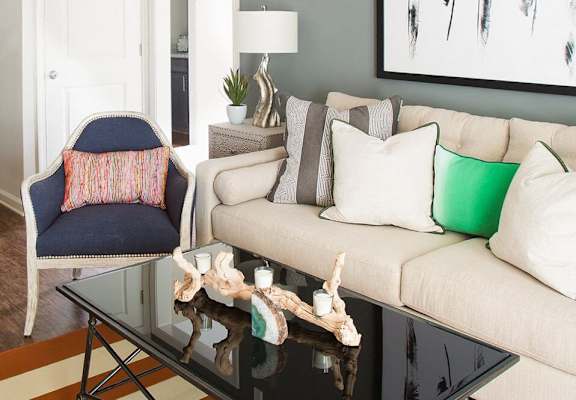 Living Area Sofa at Ansley at Roberts Lake, Arden, NC