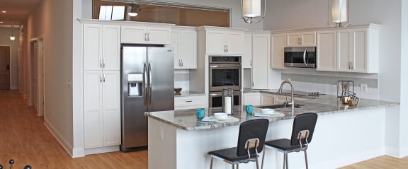 Contemporary Living Room at Residences at Halle, Cleveland, Ohio