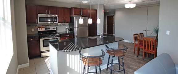 Kitchen  at The Residences At Hanna Apartments, Cleveland, 44115