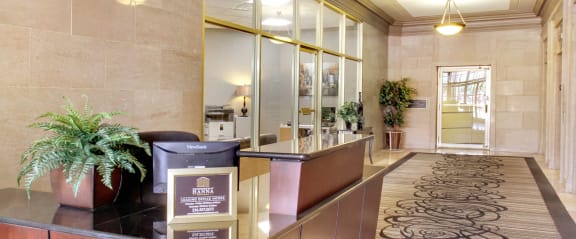 Inviting Reception Area  at The Residences At Hanna Apartments, Cleveland, 44115