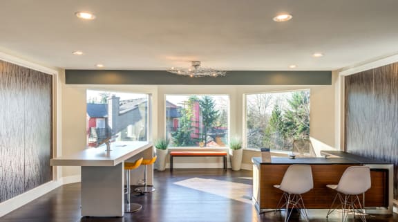 Montclair Heights Apartments Clubhouse Seating and Bar Top