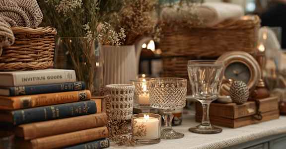 A table with a stack of books at Hearthstone Lodge Senior Residences, California