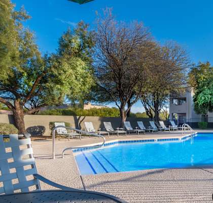 Villas at Montebella pool view with plenty of relaxation areas