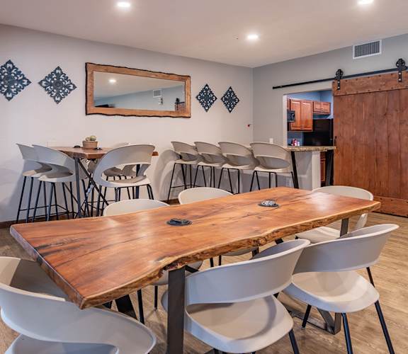 Canyon oaks clubhouse with plenty of tables and chairs for lounging