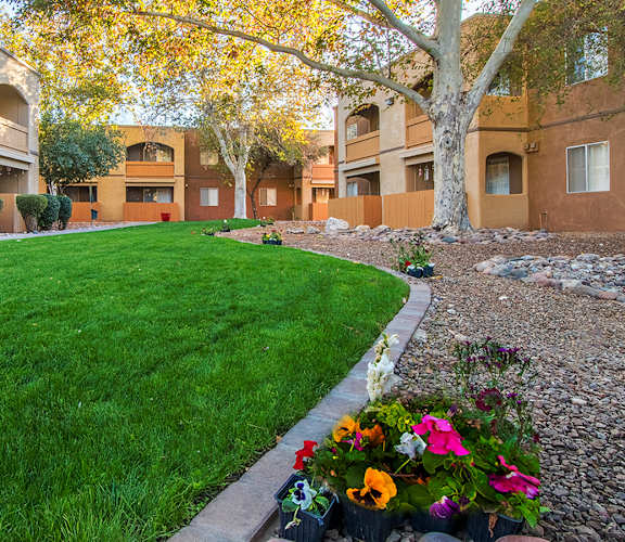 Tanglewood outside view with nice lush landscape throughout