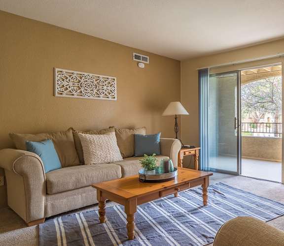 Catalina Canyon large living room with back sliding door.