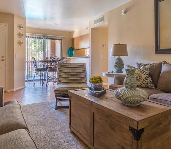 Arboretum living room with two couches and carpet