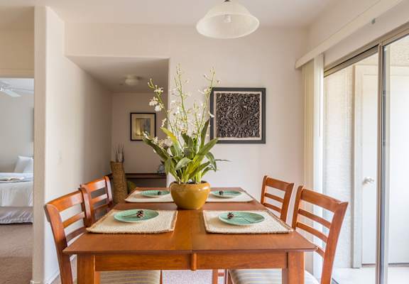 Desert Sands dining area near back sliding door.
