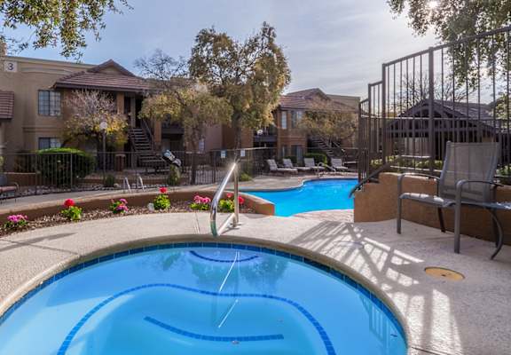 Arboretum view of hot tub and spa