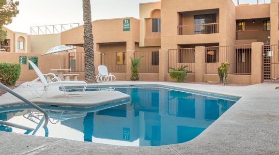 Sycamore Creek Pool View with plenty of relaxation area