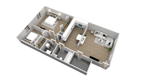 2 bedroom Classic Floor Plan at Rushwood Apartments, Philadelphia, PA, 19154